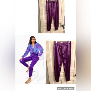 Sz M Julissa Stretch Pants in Purple Berry